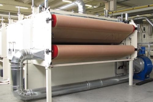 Polyester acoustical panel manufacturing line
