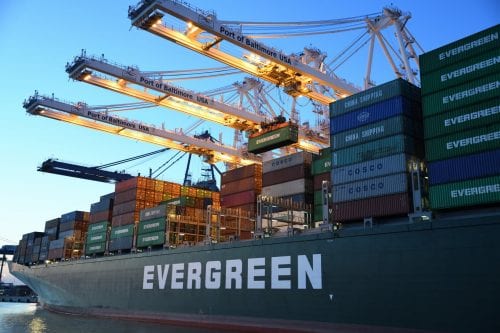 containers on boat for international shipping